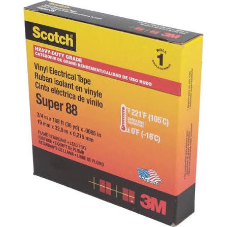 3M SCOTCH SUPER 88 (25-mm-Roll) 3M SCOTCH SUPER 88 (25-mm-Roll) ALL WEATHER PVC ELECTRICAL TAPE (25-mm-Roll) aviation consumable