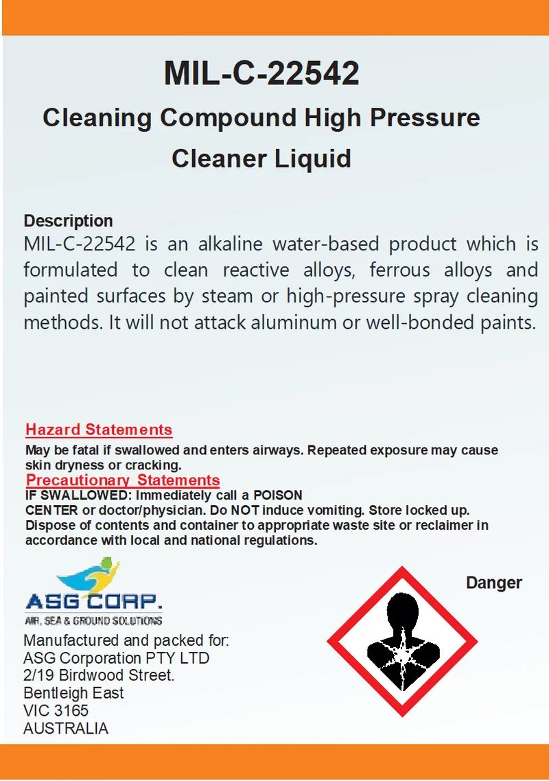 Z-23.206 HIGH PRESSURE CLEANER MIL-C-22542 Cleaning Compound High Pressure Cleaner Liquid (1 Gallon) aviation consumable