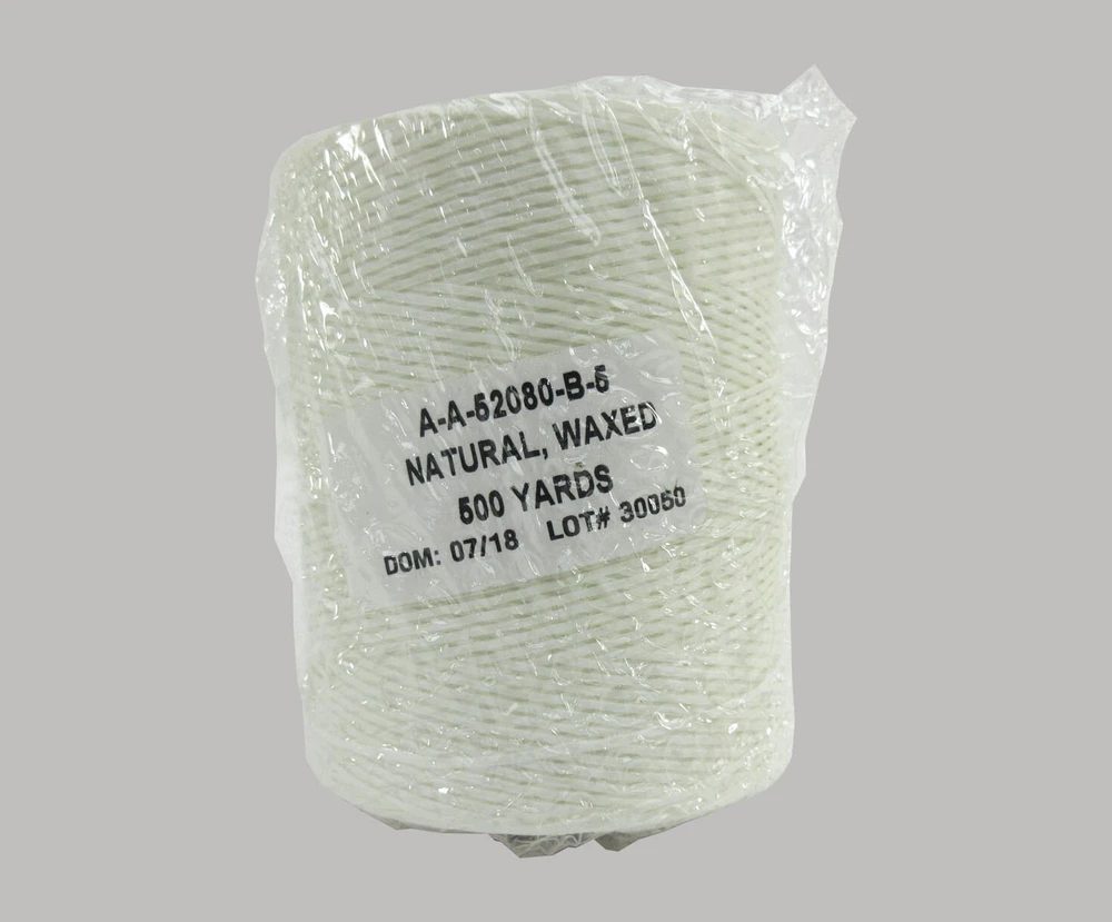Military Specification A-A-52080-B-5 Natural Nylon/Waxed Finish Tape, Lacing & Tying Cord - 500 Yard Spool Military Specification A-A-52080-B-5 Natural Nylon/Waxed Finish Tape, Lacing & Tying Cord - 500 Yard Spool aviation consumable
