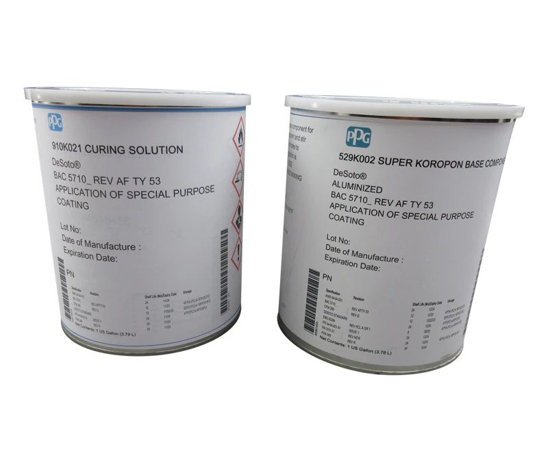 529K002 910K021 PPG DeSoto 529K002 Aluminized AIMS/BAC5710/CPW269/IPS/PWA569 Spec High Temperature Epoxy Topcoat Gallon Kit aviation consumable