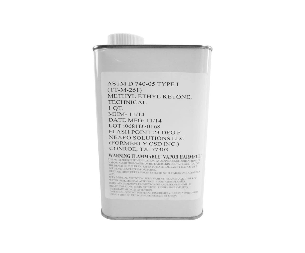 ASTM International ASTM D740-11 Type I Clear Methyl Ethyl Ketone Solvent - Quart Can ASTM International ASTM D740-11 Type I Clear Methyl Ethyl Ketone Solvent - Quart Can aviation consumable